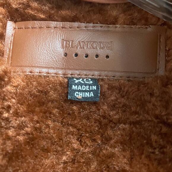 Blank NYC Size XS Fleece Sherpa Full Zip Jacket Teddy Bear Brown - Picture 3 of 3